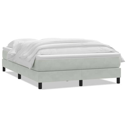 Giroletto a Molle con Materasso Grigio Chiaro 160x220cm Velluto | homemem39