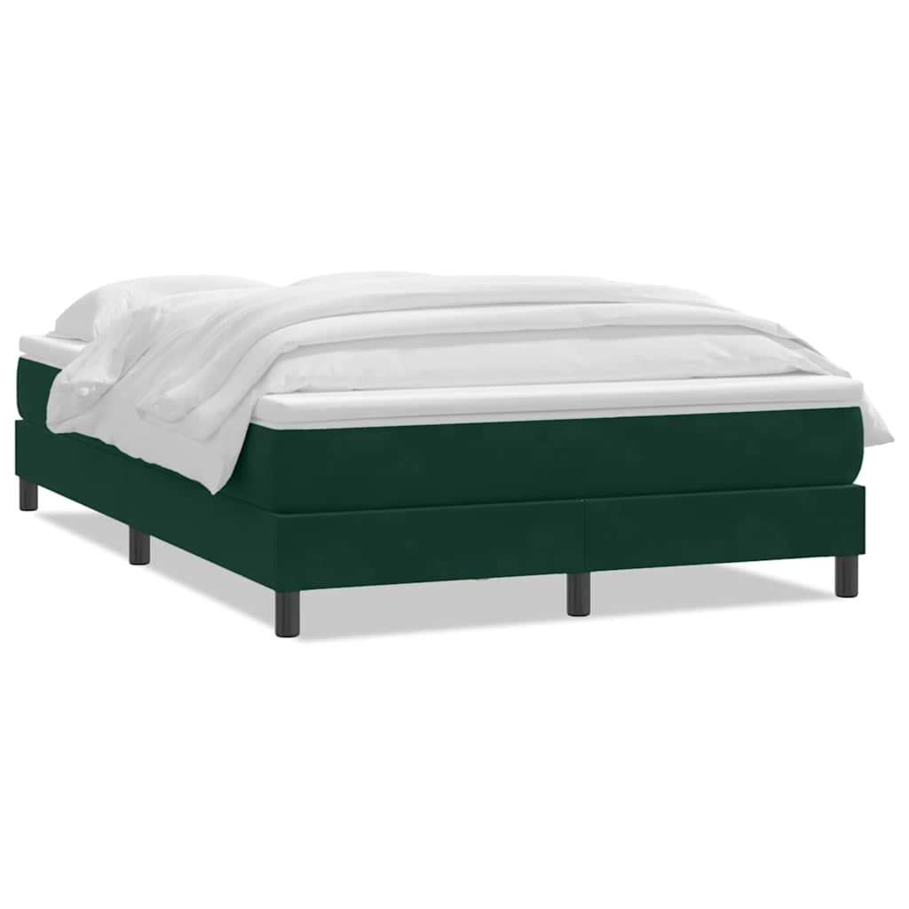 Giroletto a Molle con Materasso Verde Scuro 160x220 cm Velluto