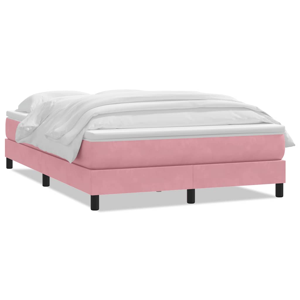 Giroletto a Molle con Materasso Rosa 160x220 cm in Velluto