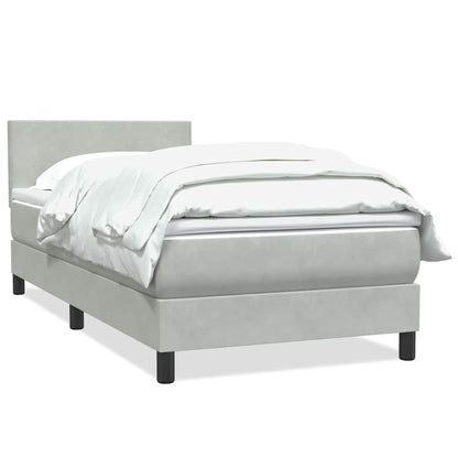 Giroletto a Molle con Materasso Grigio Chiaro 80x210 cm Velluto | homemem39