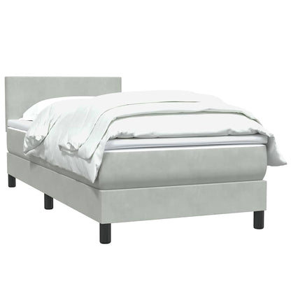 Giroletto a Molle con Materasso Grigio Chiaro 80x210 cm Velluto | homemem39