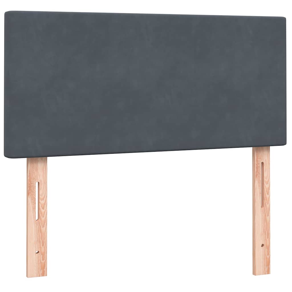 Giroletto a Molle con Materasso Grigio Scuro 80x210 cm Velluto | homemem39