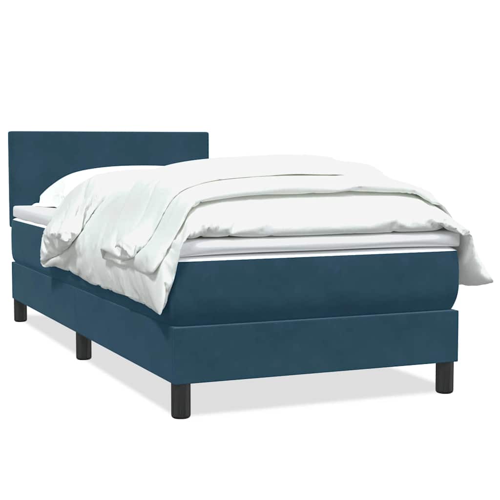 Giroletto a Molle con Materasso Blu Scuro 80x210 cm Velluto | homemem39