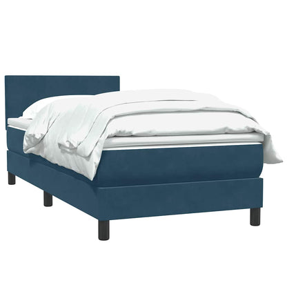 Giroletto a Molle con Materasso Blu Scuro 80x210 cm Velluto | homemem39