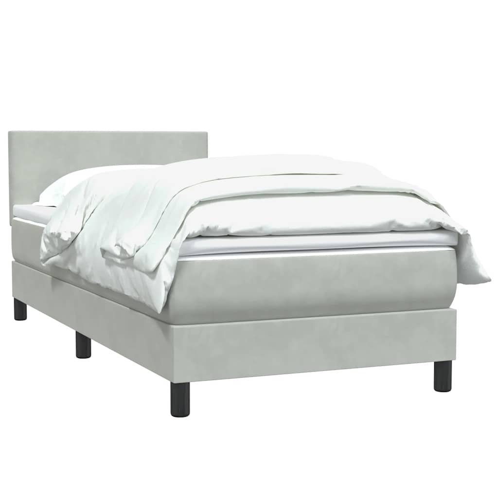 Giroletto a Molle con Materasso grigio chiaro 90x210 cm Velluto | homemem39