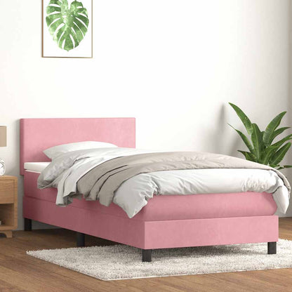Giroletto a Molle con Materasso Rosa 90x210 cm Velluto | homemem39
