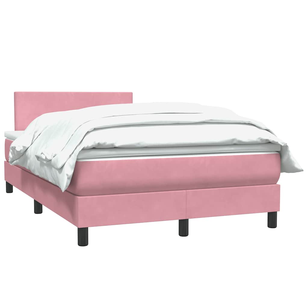 Giroletto a Molle con Materasso Rosa 120x210 cm in Velluto