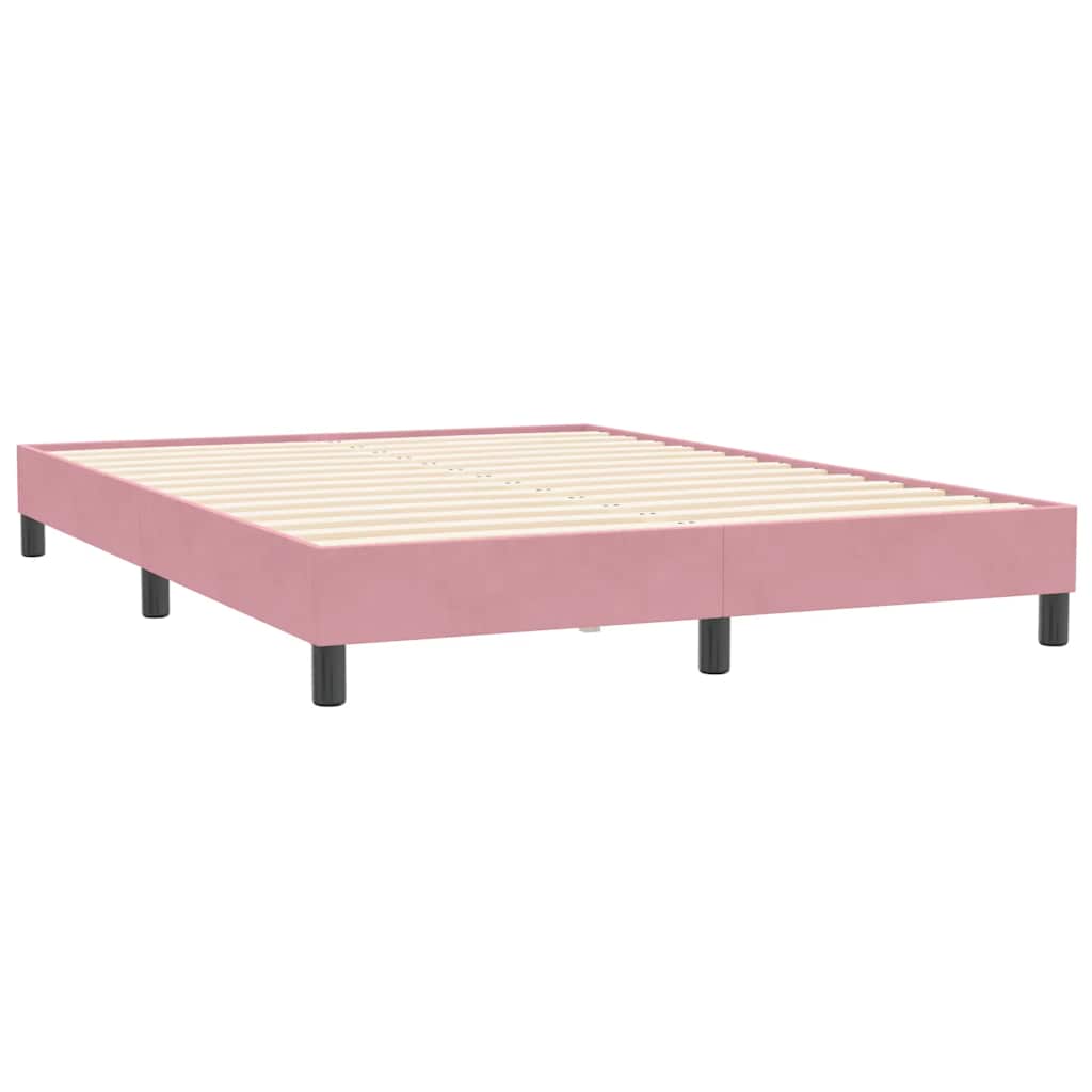 Giroletto a Molle con Materasso Rosa 140x210 cm in Velluto | homemem39