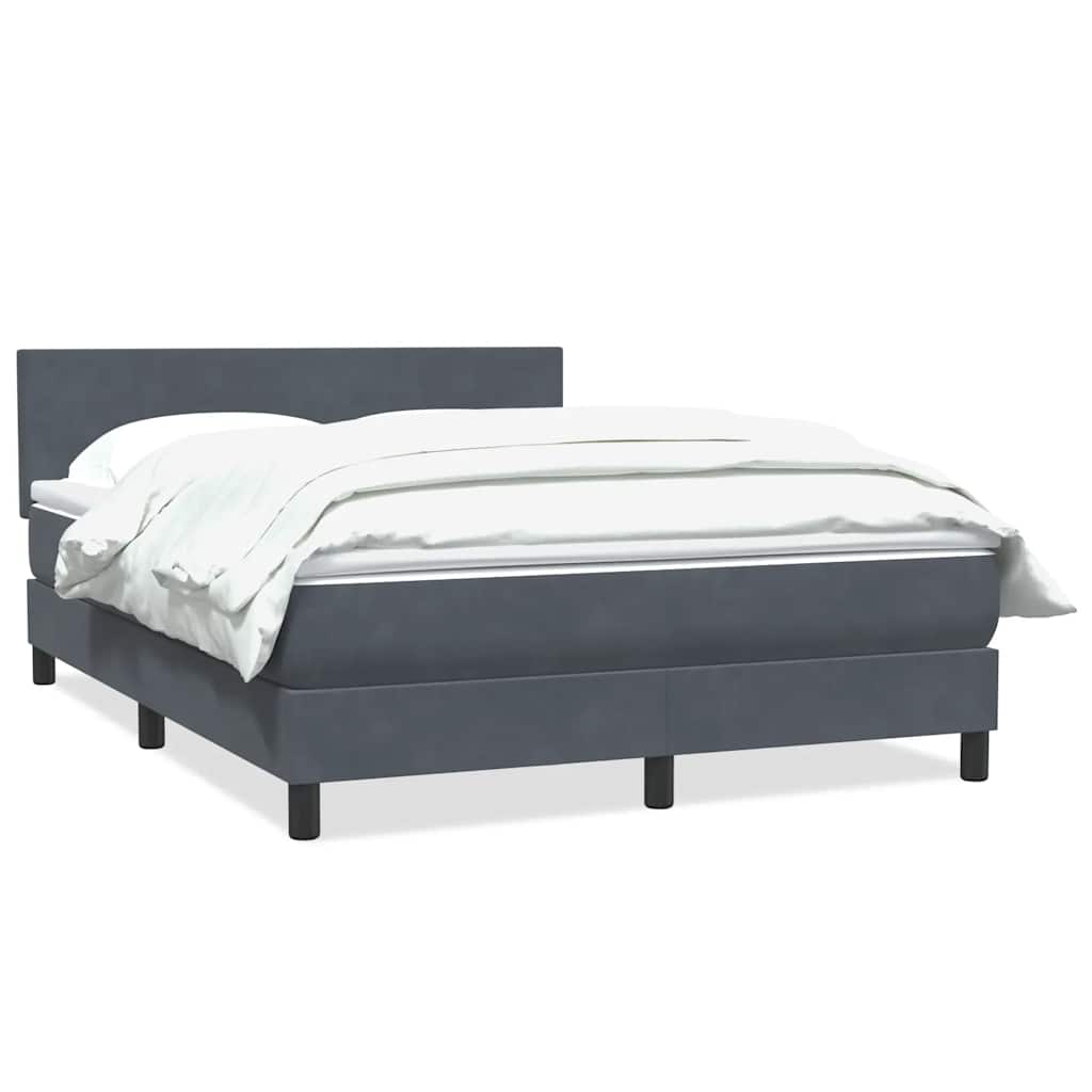 Giroletto a Molle con Materasso Grigio Scuro 160x210 cm Velluto | homemem39