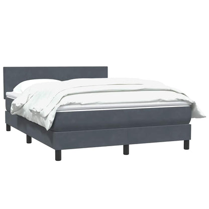 Giroletto a Molle con Materasso Grigio Scuro 160x210 cm Velluto | homemem39