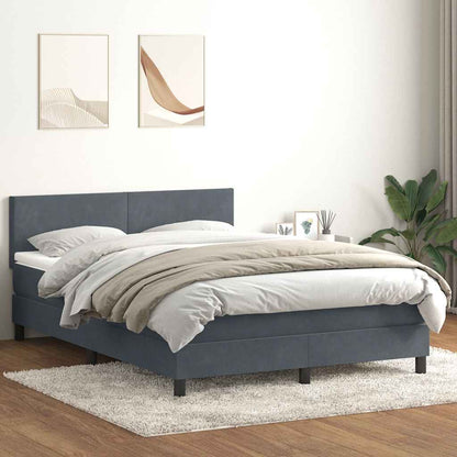 Giroletto a Molle con Materasso Grigio Scuro 160x210 cm Velluto | homemem39