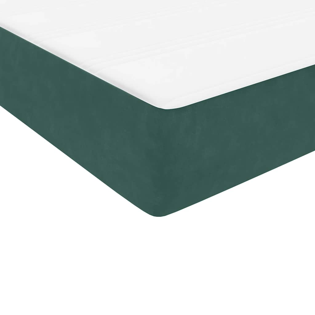 Giroletto a Molle con Materasso Verde Scuro 180x210 cm Velluto