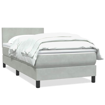Giroletto a Molle con Materasso Grigio Chiaro 80x220 cm Velluto | homemem39