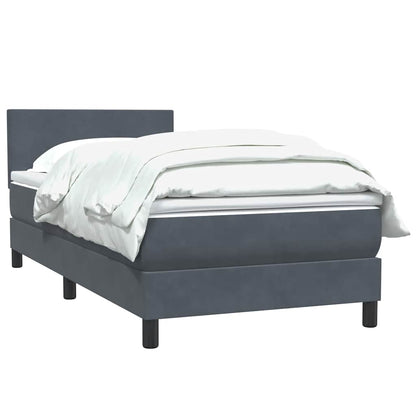 Giroletto a Molle con Materasso Grigio Scuro 80x220 cm Velluto | homemem39