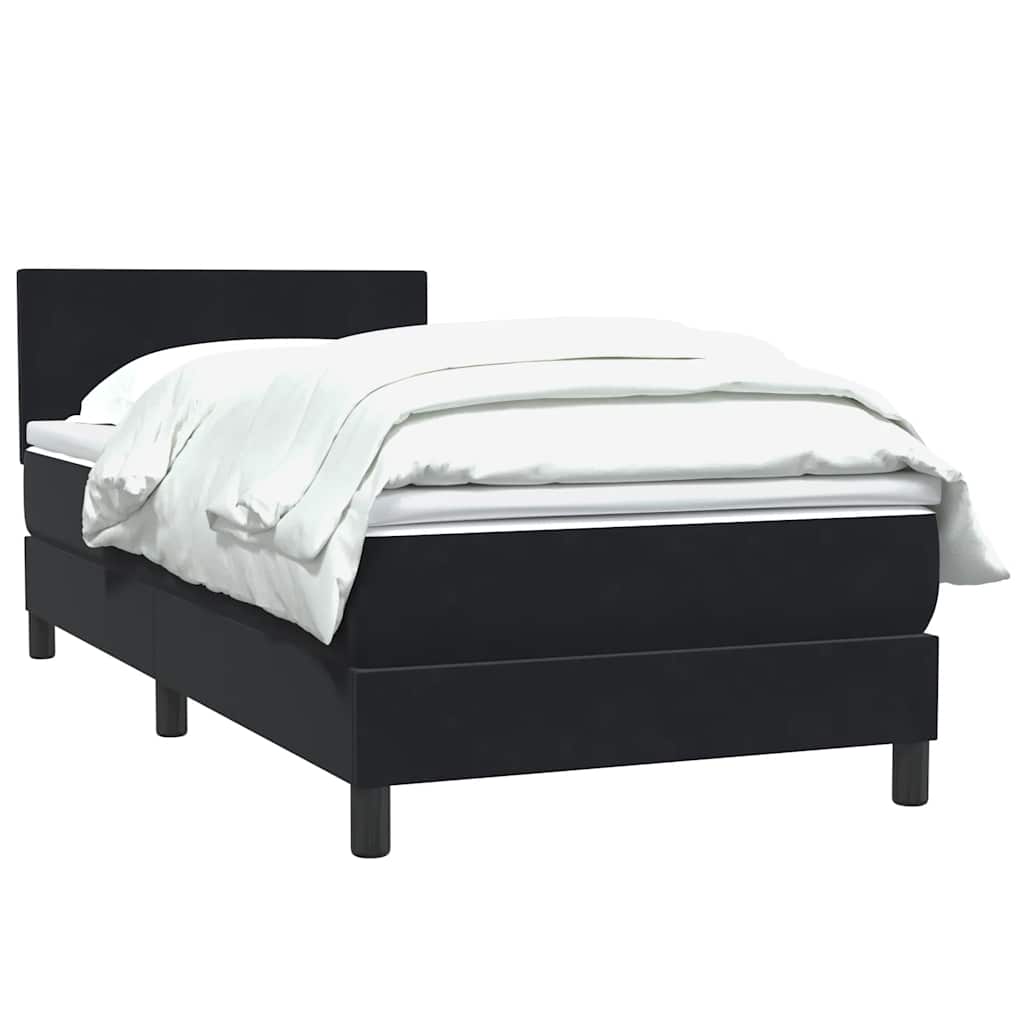 Giroletto a Molle con Materasso Nero 80x220 cm Velluto