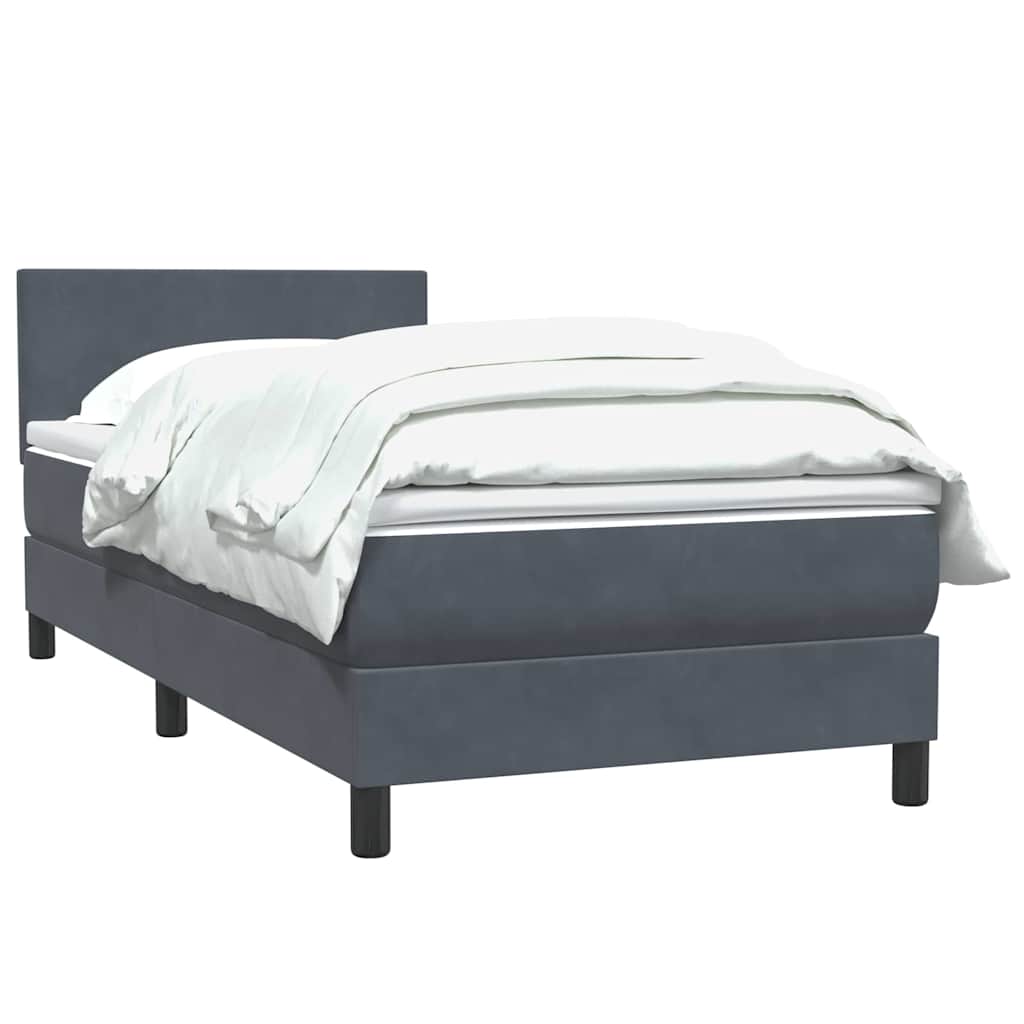 Giroletto a Molle con Materasso Grigio Scuro 90x220 cm Velluto | homemem39