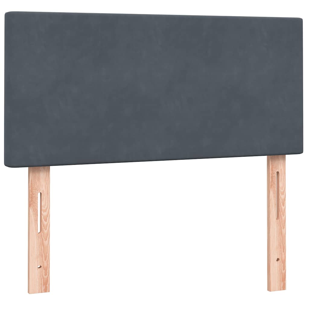 Giroletto a Molle con Materasso Grigio Scuro 90x220 cm Velluto | homemem39