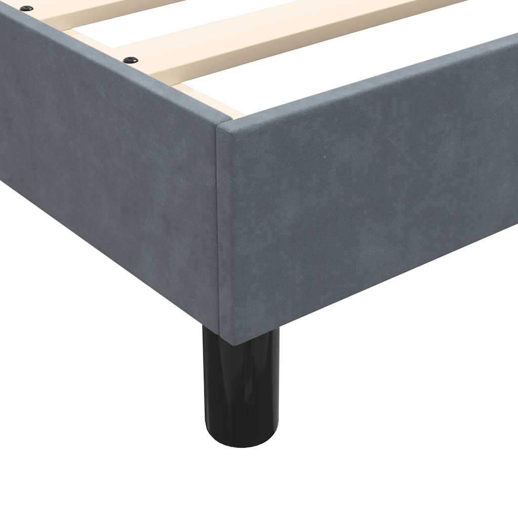 Giroletto a Molle con Materasso Grigio Scuro 90x220 cm Velluto | homemem39