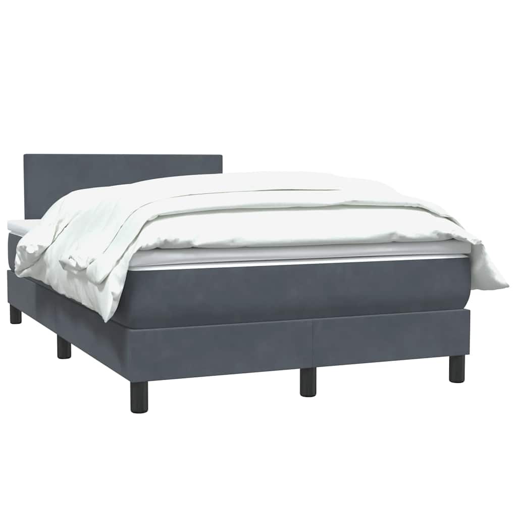 Giroletto a Molle con Materasso Grigio Scuro 120x220 cm Velluto | homemem39