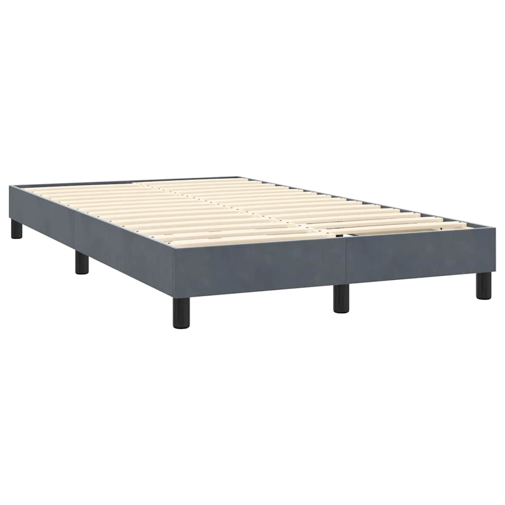 Giroletto a Molle con Materasso Grigio Scuro 120x220 cm Velluto | homemem39