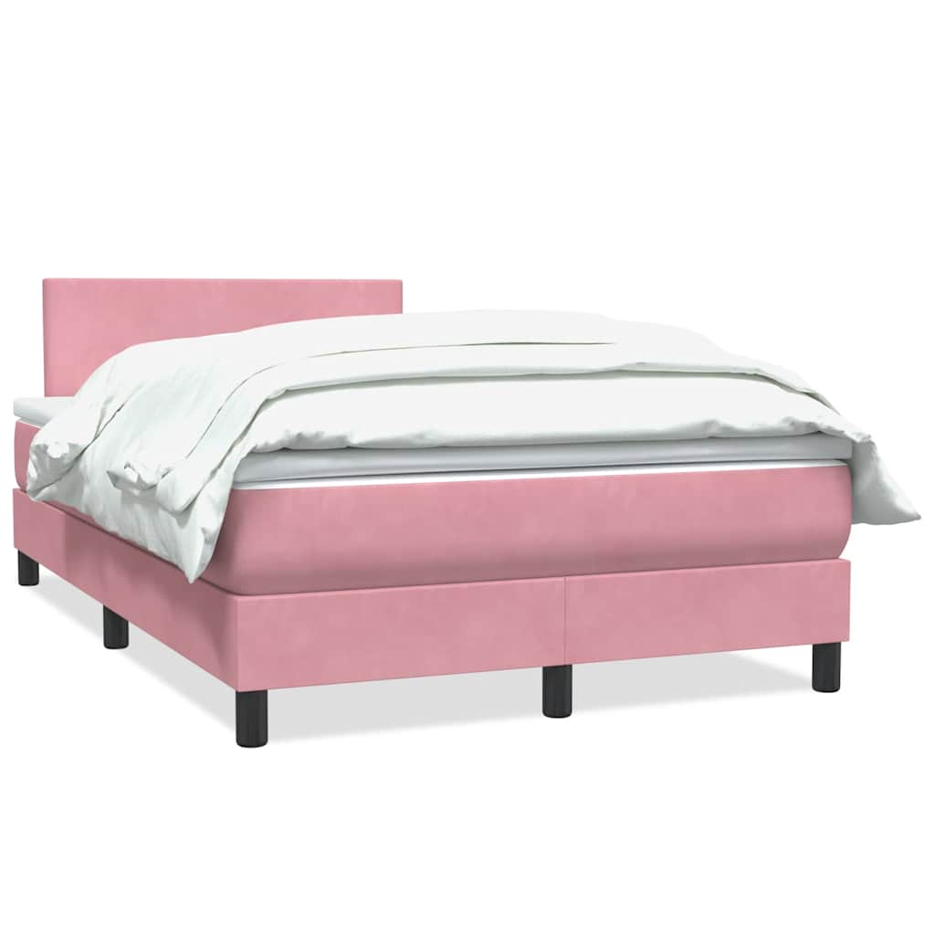 Giroletto a Molle con Materasso Rosa 120x220 cm in Velluto | homemem39