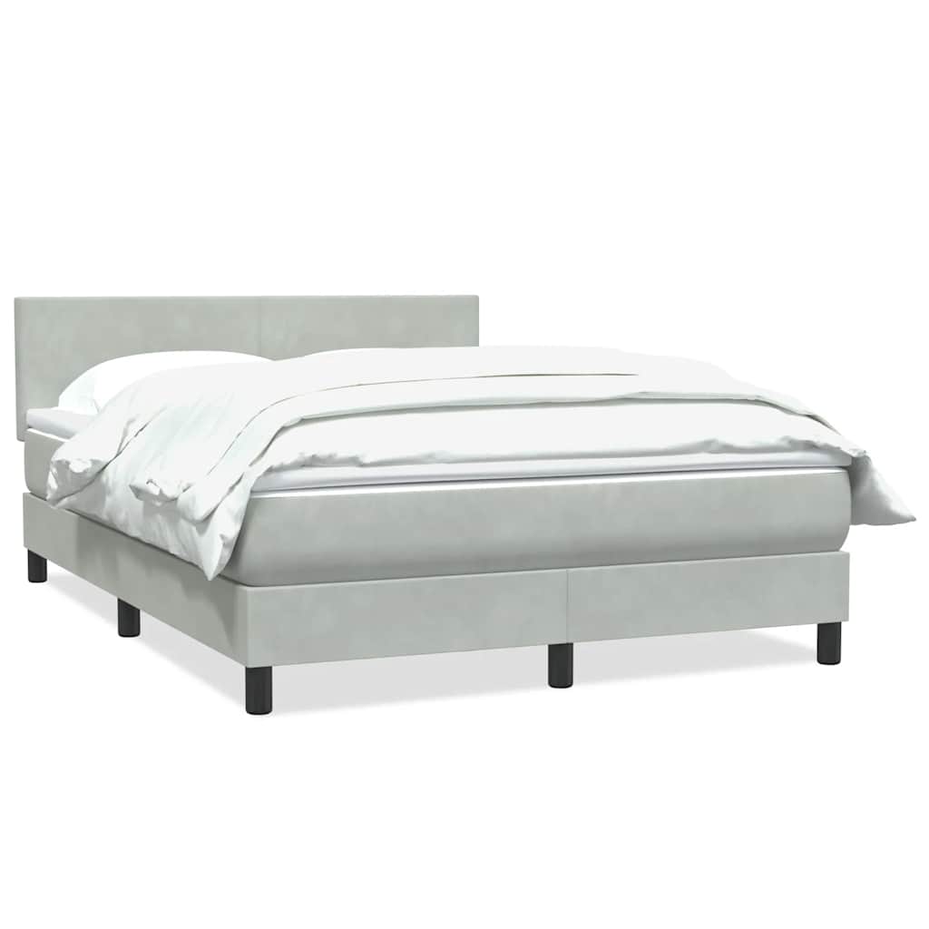 Giroletto a Molle con Materasso Grigio Chiaro 160x220cm Velluto | homemem39
