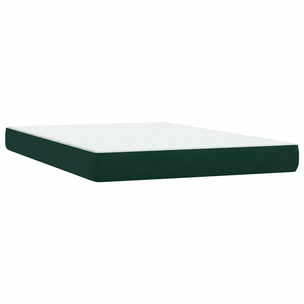 Giroletto a Molle con Materasso Verde Scuro 160x220 cm Velluto | homemem39