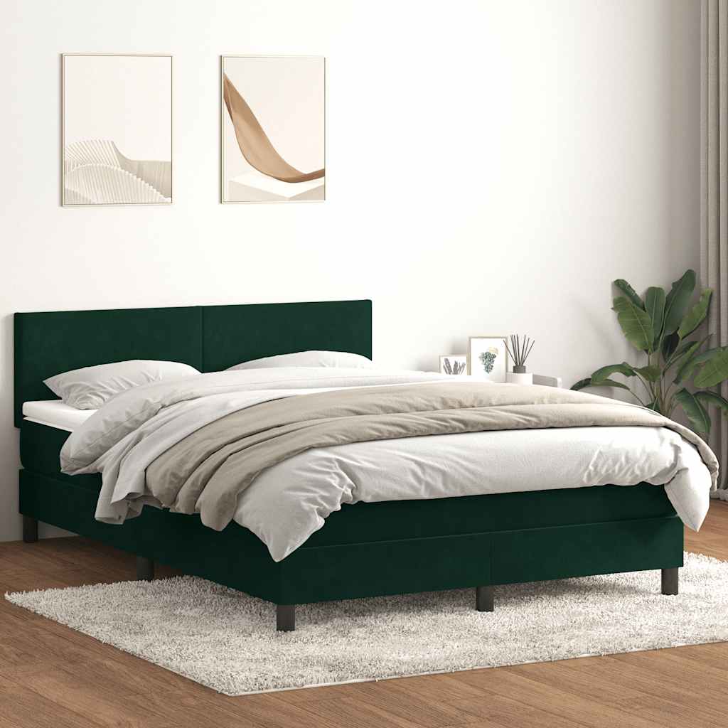 Giroletto a Molle con Materasso Verde Scuro 160x220 cm Velluto | homemem39