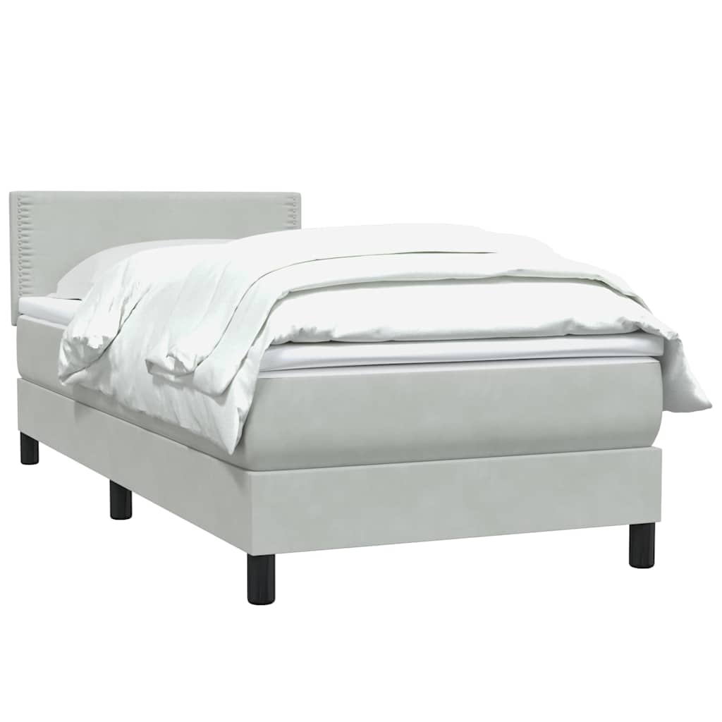 Giroletto a Molle con Materasso Grigio Chiaro 80x210 cm Velluto | homemem39