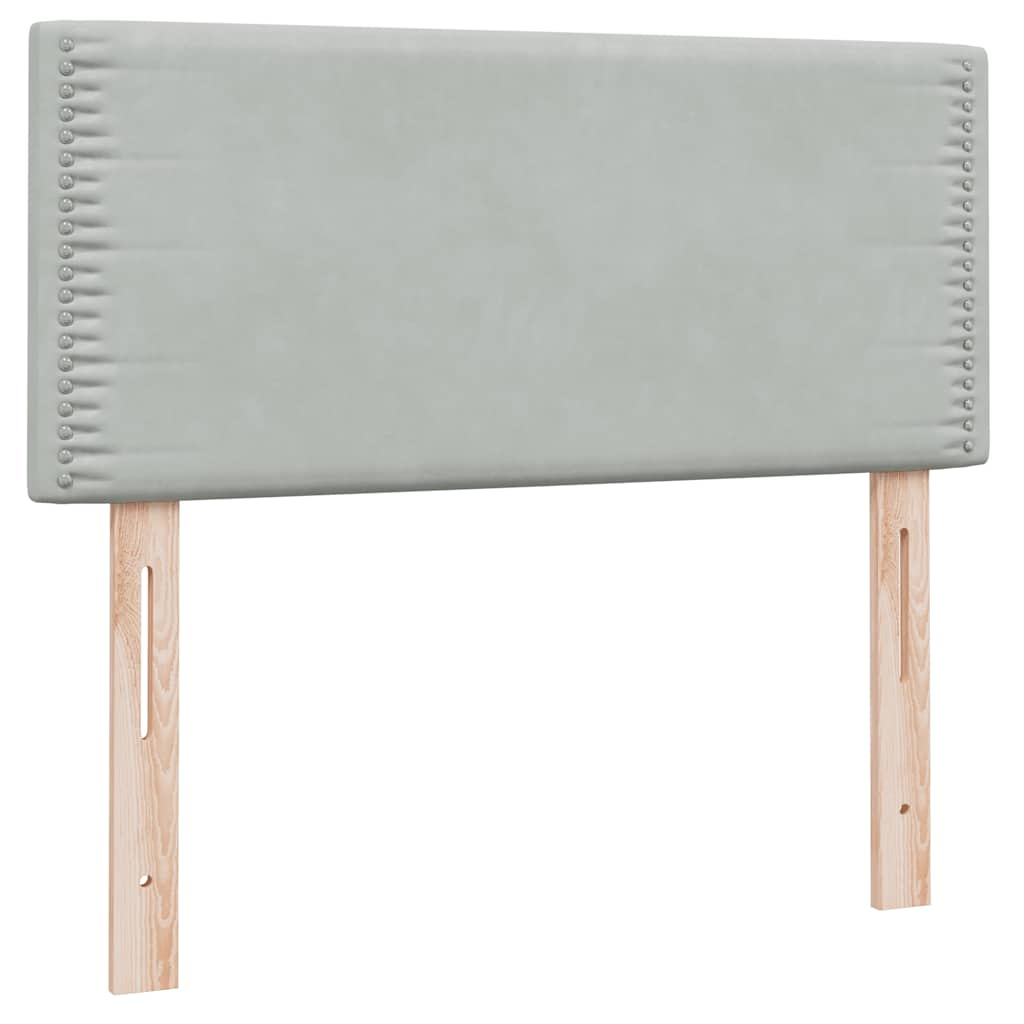 Giroletto a Molle con Materasso grigio chiaro 90x210 cm Velluto | homemem39