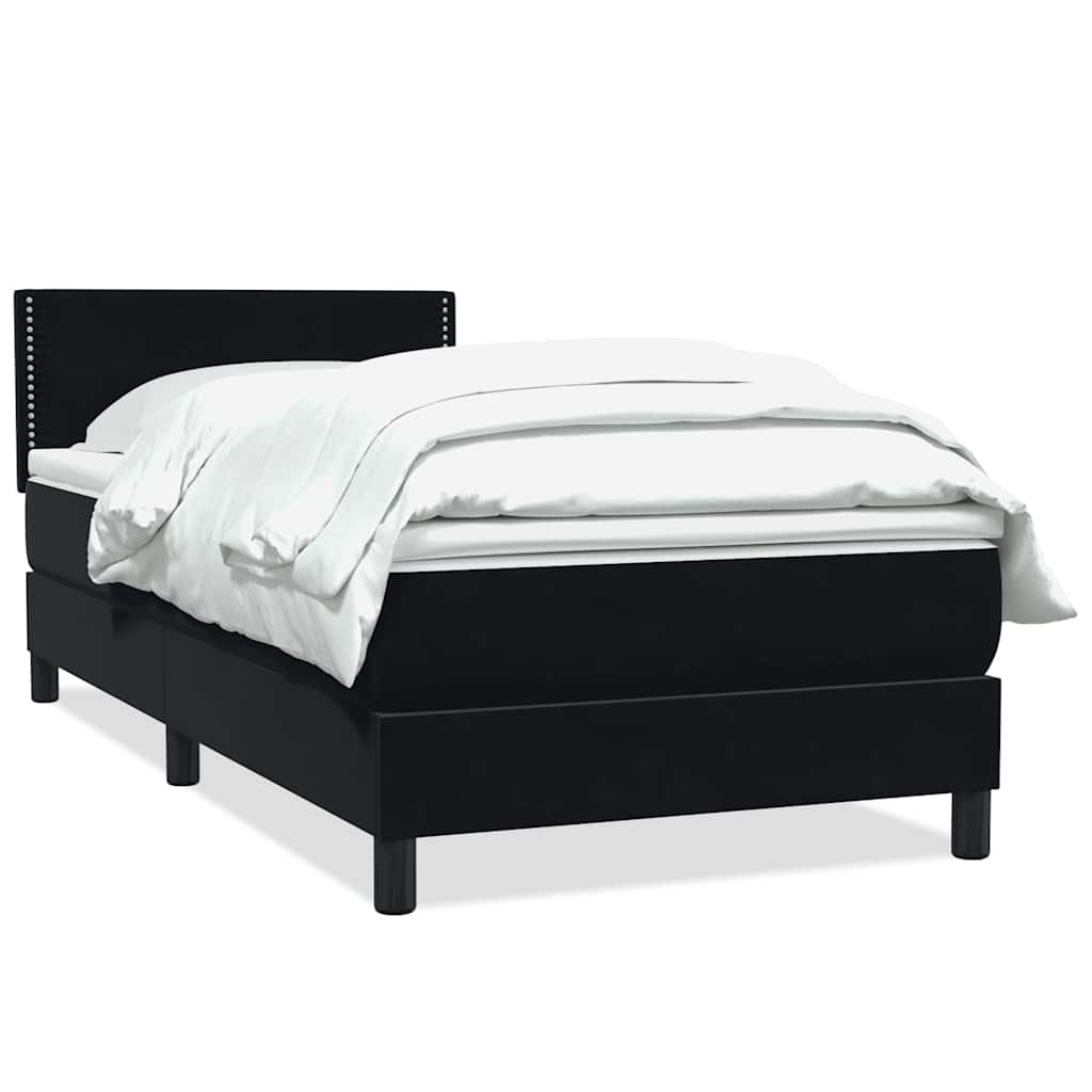 Giroletto a Molle con Materasso Nero 90x210 cm in Velluto | homemem39