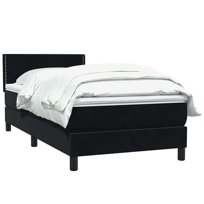 Giroletto a Molle con Materasso Nero 90x210 cm in Velluto | homemem39