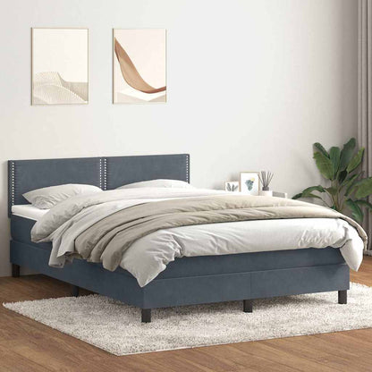 Giroletto a Molle con Materasso Grigio Scuro 160x210 cm Velluto | homemem39