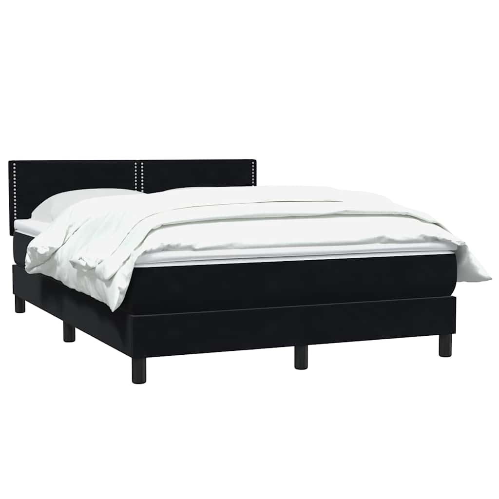 Giroletto a Molle con Materasso Nero 160x210 cm in Velluto | homemem39