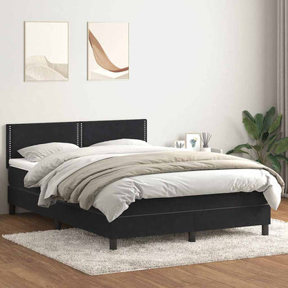 Giroletto a Molle con Materasso Nero 160x210 cm in Velluto | homemem39