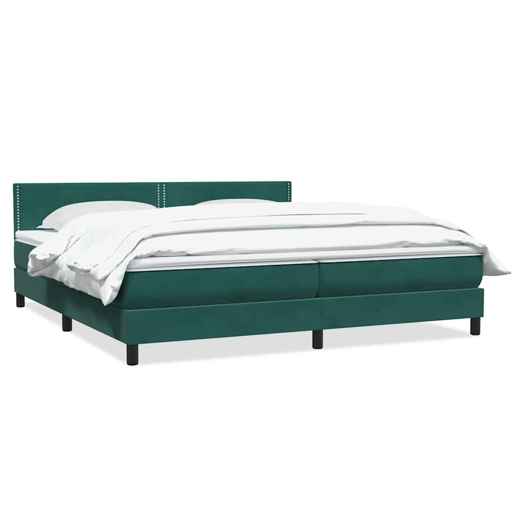 Giroletto a Molle con Materasso Verde Scuro 180x220 cm Velluto | homemem39
