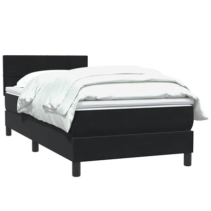 Giroletto a Molle con Materasso Nero 90x210 cm in Velluto | homemem39