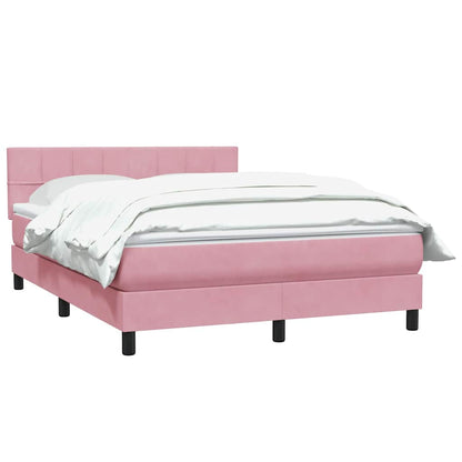 Giroletto a Molle con Materasso Rosa 140x210 cm in Velluto | homemem39
