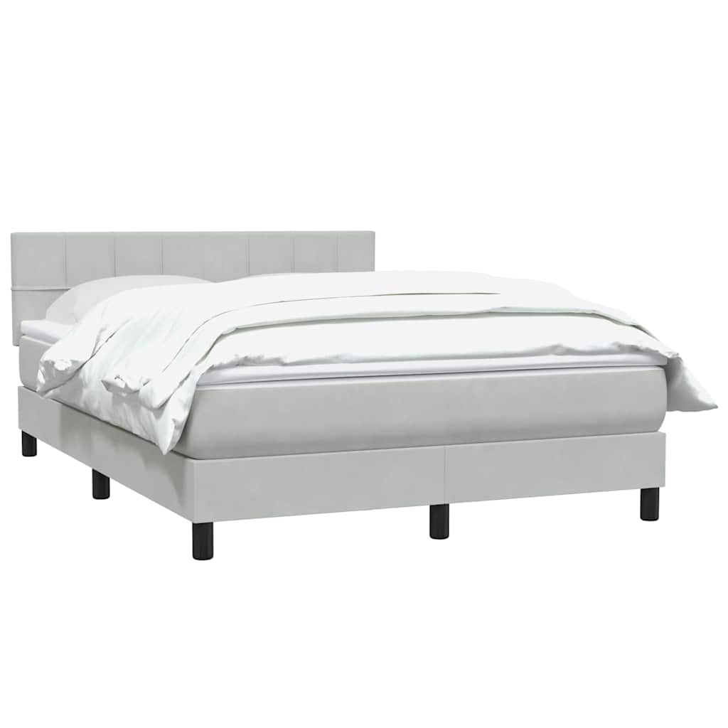 Giroletto a Molle con Materasso Grigio Chiaro 160x210cm Velluto | homemem39