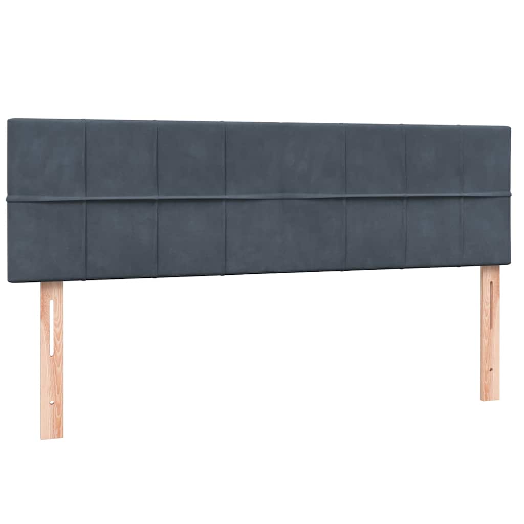 Giroletto a Molle con Materasso Grigio Scuro 160x210 cm Velluto | homemem39