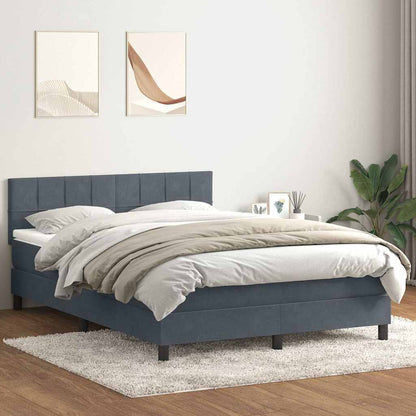 Giroletto a Molle con Materasso Grigio Scuro 160x210 cm Velluto | homemem39