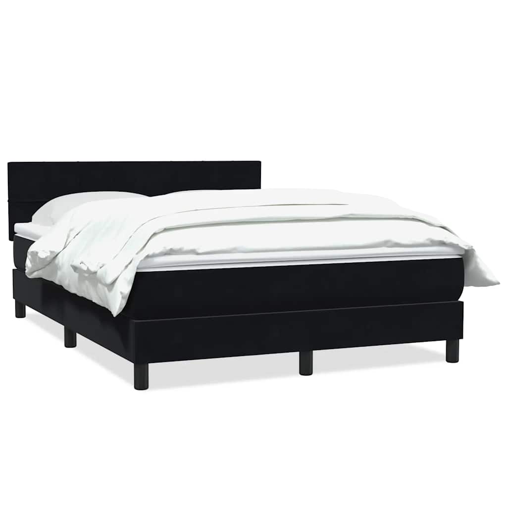 Giroletto a Molle con Materasso Nero 160x210 cm in Velluto | homemem39
