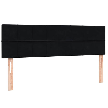 Giroletto a Molle con Materasso Nero 160x210 cm in Velluto | homemem39
