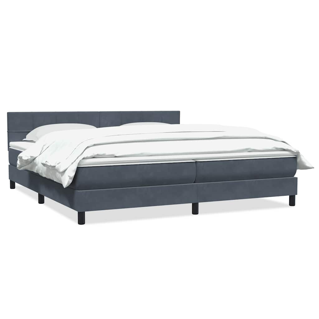 Giroletto a Molle con Materasso Grigio Scuro 180x210 cm Velluto | homemem39