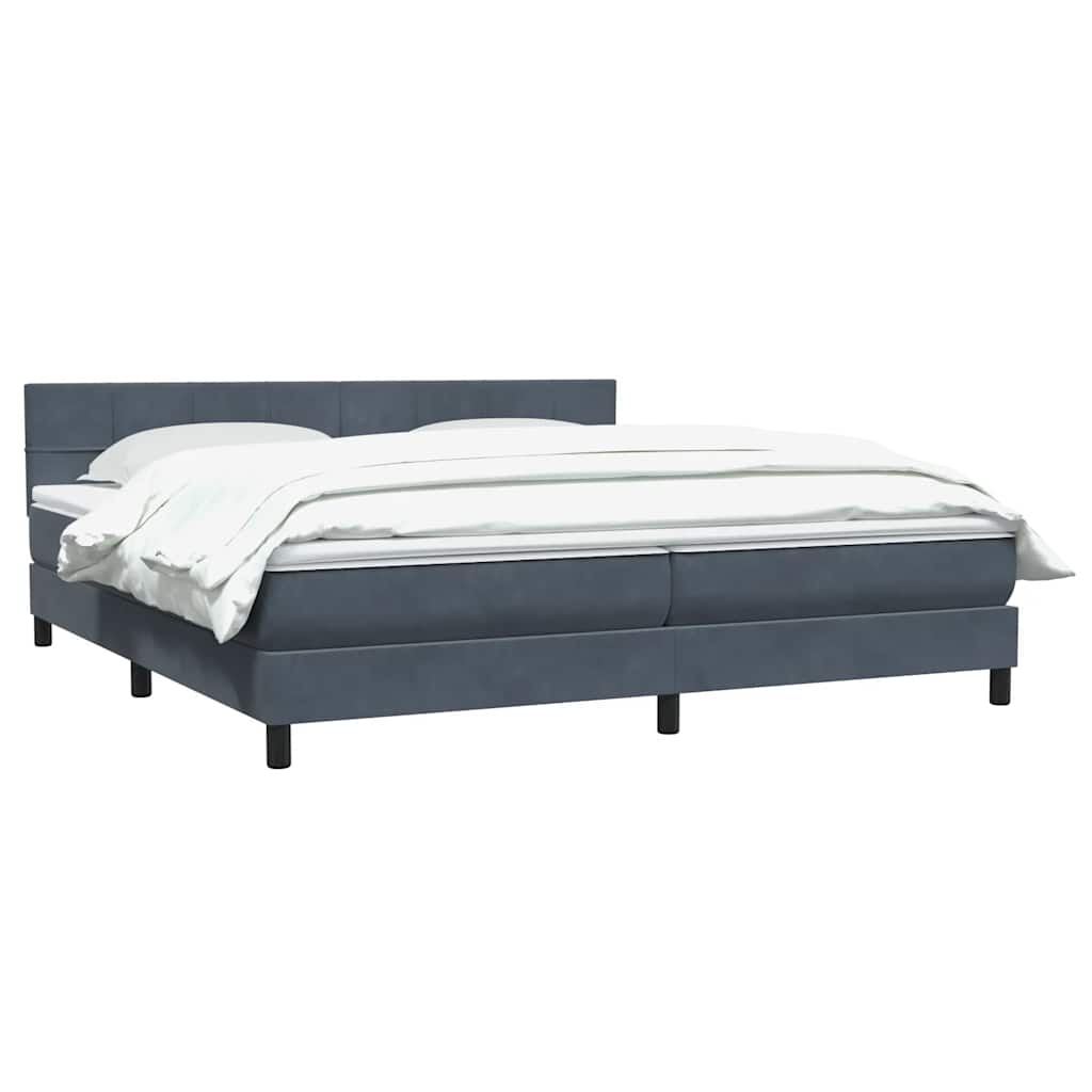 Giroletto a Molle con Materasso Grigio Scuro 180x210 cm Velluto | homemem39