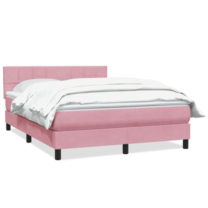 Giroletto a Molle con Materasso Rosa 140x220 cm in Velluto | homemem39
