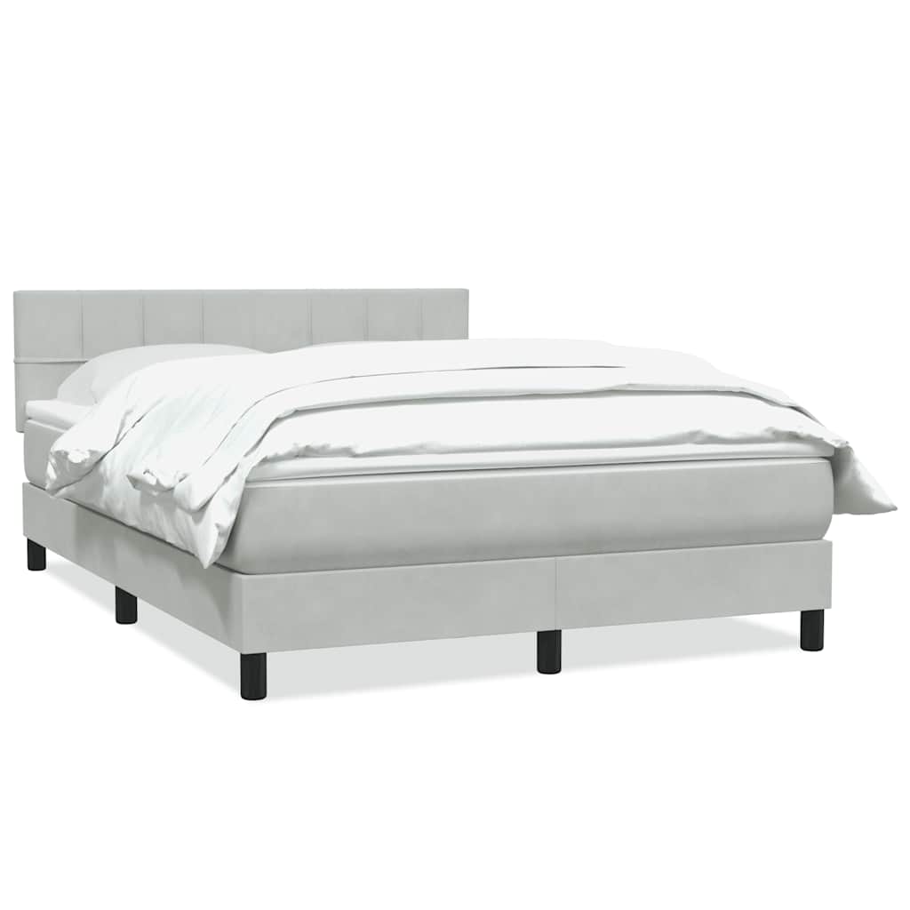 Giroletto a Molle con Materasso Grigio Chiaro 160x220cm Velluto | homemem39