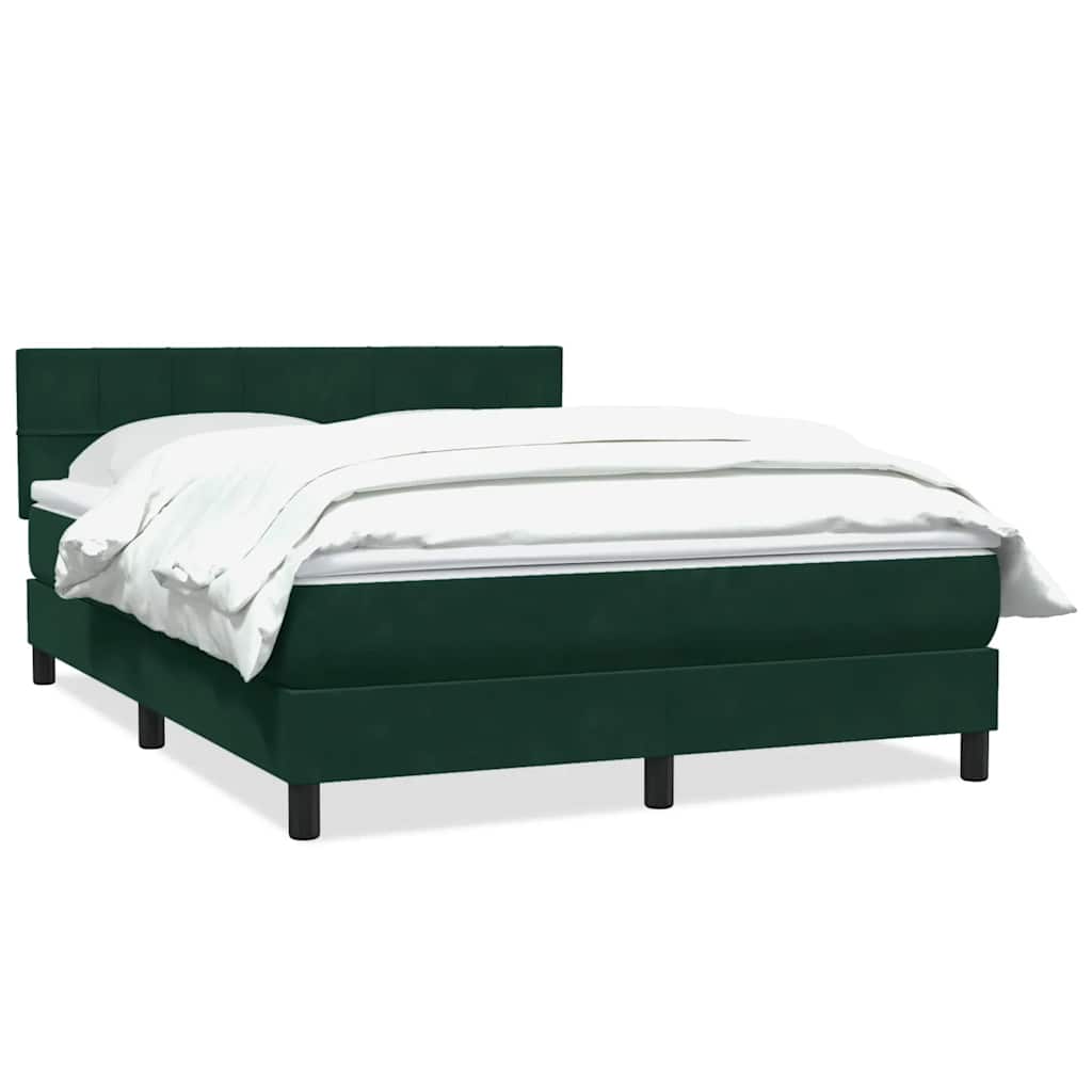 Giroletto a Molle con Materasso Verde Scuro 160x220 cm Velluto | homemem39