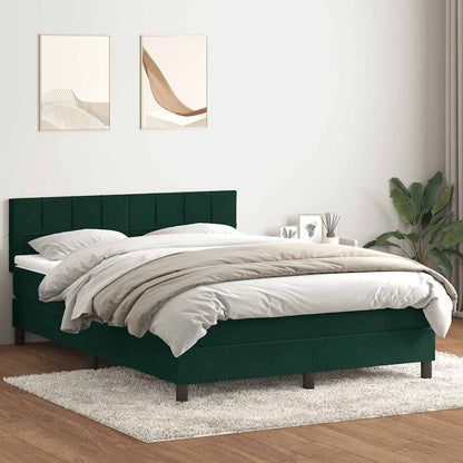 Giroletto a Molle con Materasso Verde Scuro 160x220 cm Velluto | homemem39