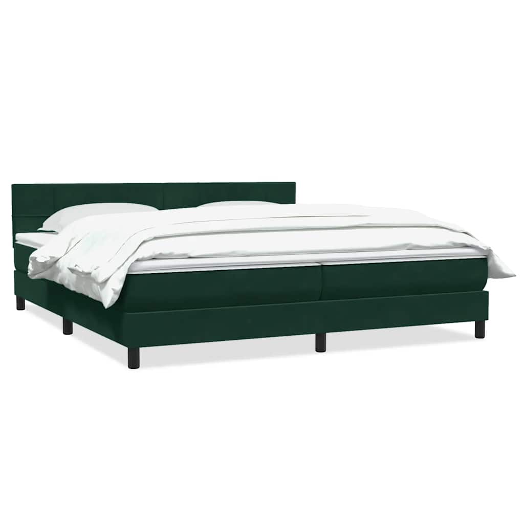 Giroletto a Molle con Materasso Verde Scuro 180x220 cm Velluto | homemem39